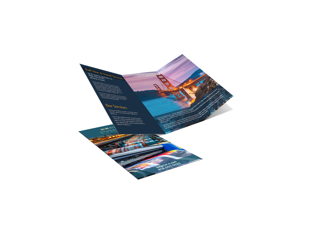 Tri-fold, bi-fold, and z-fold brochure examples
