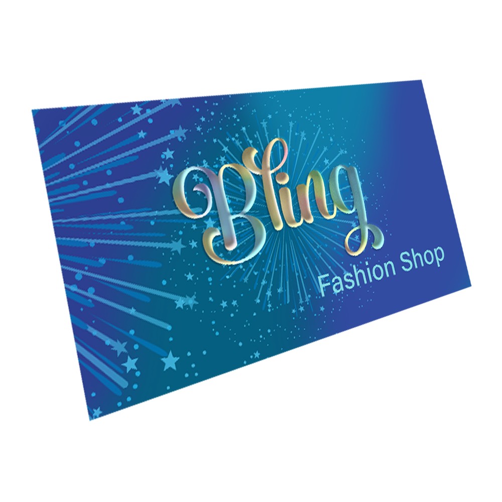 Raised foil business card