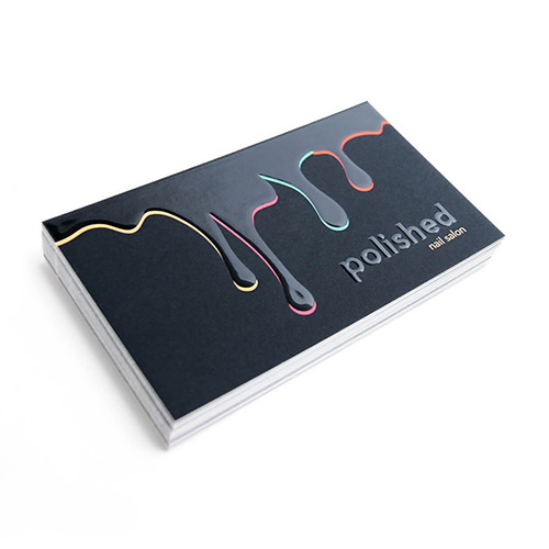 Raised spot UV business cards