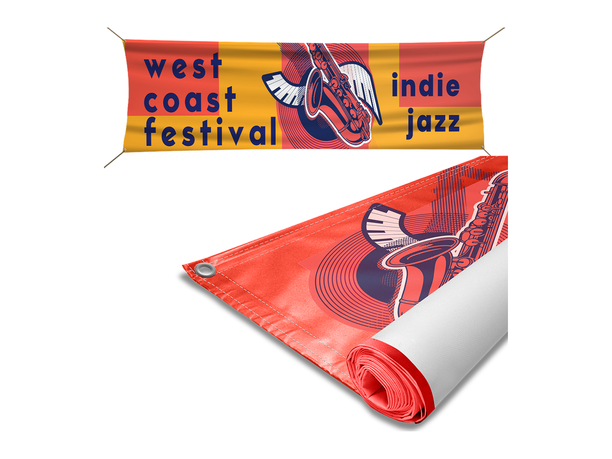 Coroplast yard signs and a large vinyl banner